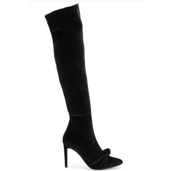 Giuseppe Zanotti Velvet Knot Bow Knee High Boots Retail $1270 NEW Size 35